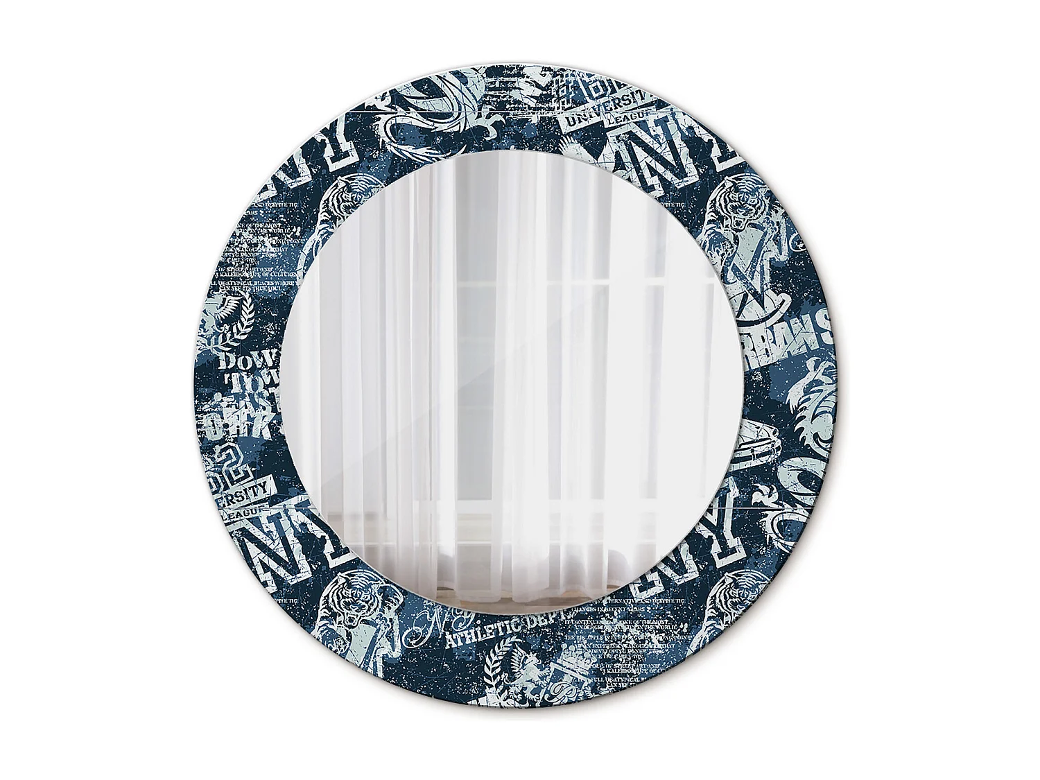 Miroir rond décoratif - Collage New York - 50 cm