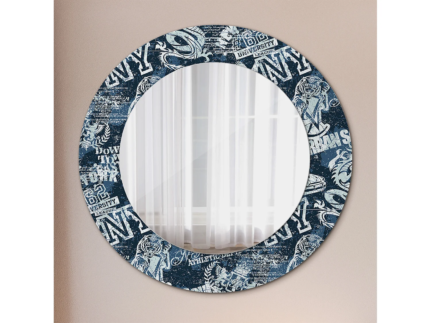 Miroir rond décoratif - Collage New York - 50 cm