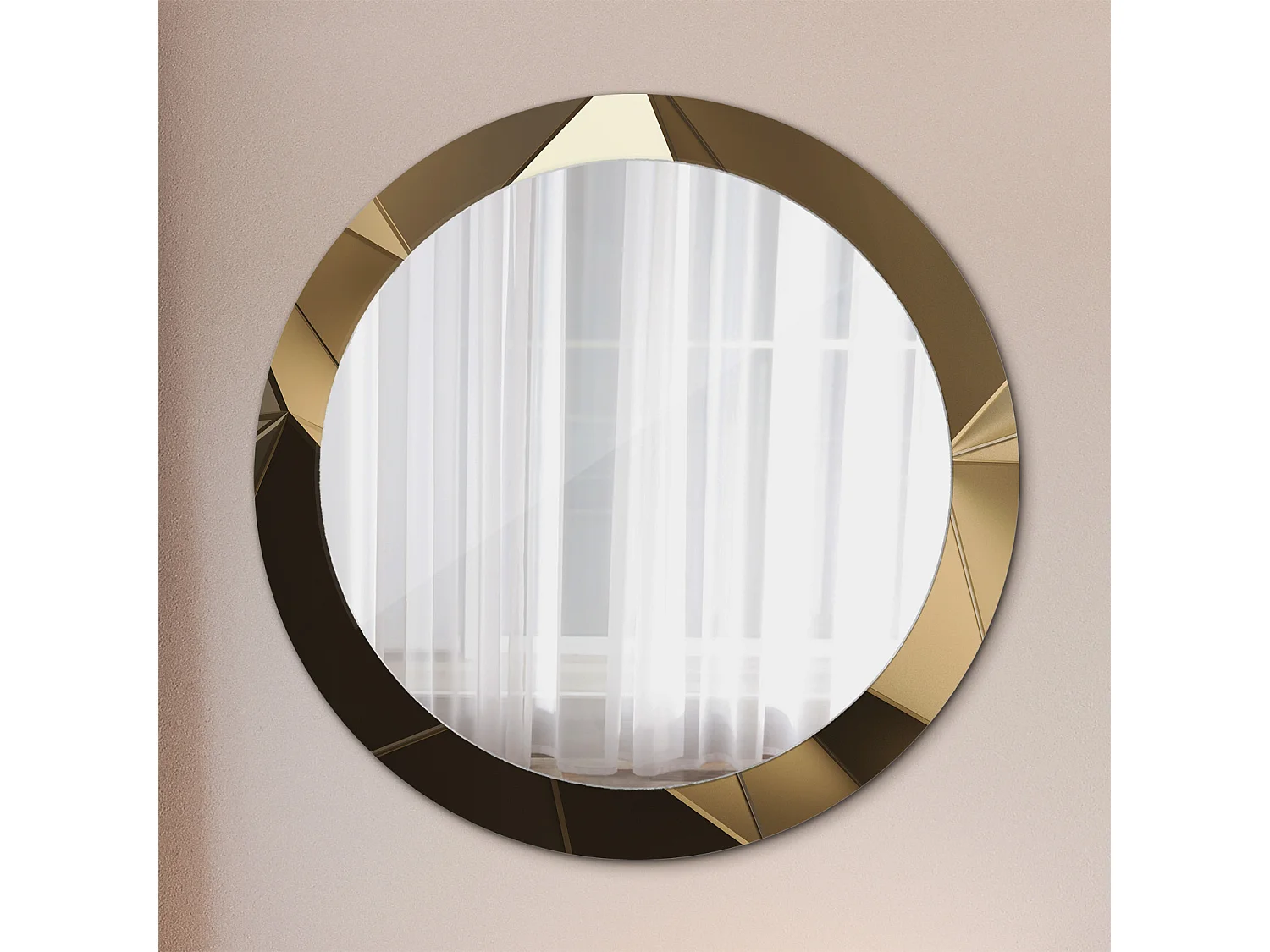 Miroir rond décoratif - Abstraction moderne - 80 cm
