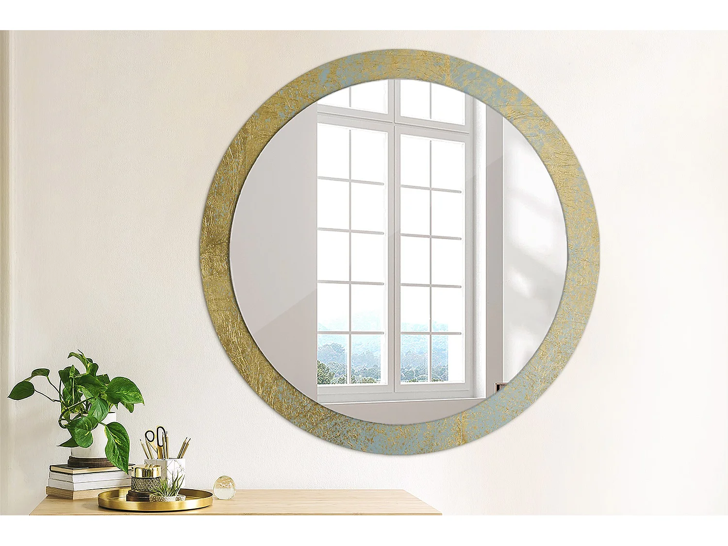 Miroir rond décoratif - Motif Loft - 90 cm