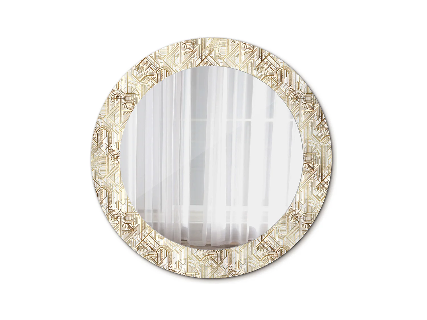 Miroir rond décoratif - Composition Art déco - 70 cm