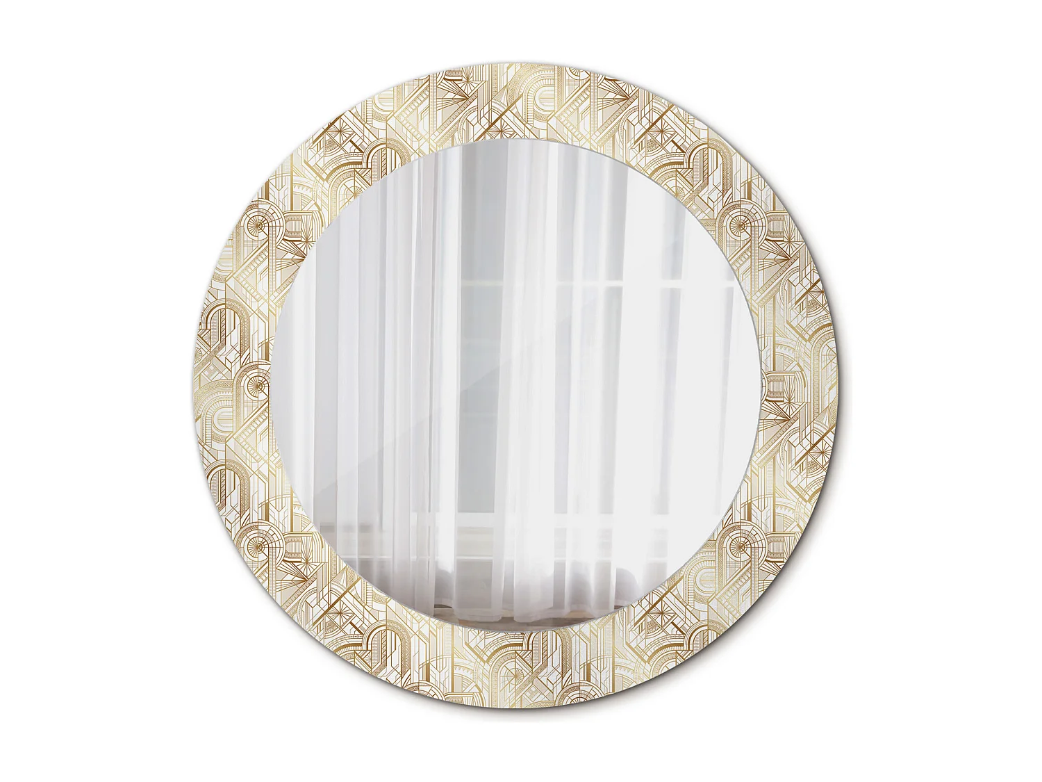 Runder dekorativer Spiegel - Art-Deco-Komposition - 60 cm