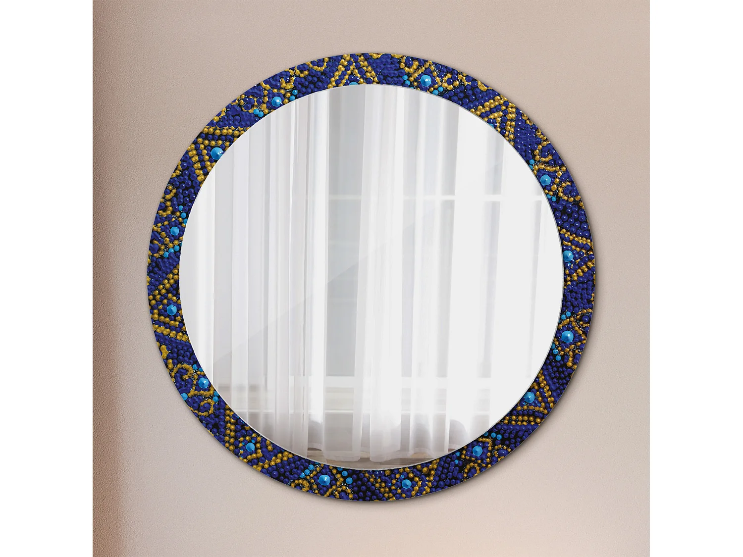 Dekorativer runder Spiegel - Karnevalsmotiv - 100 cm