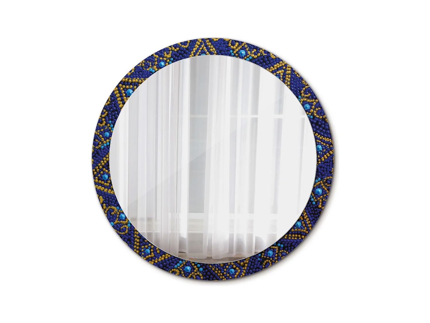Decoratieve ronde spiegel - carnavalsmotief - 100 cm