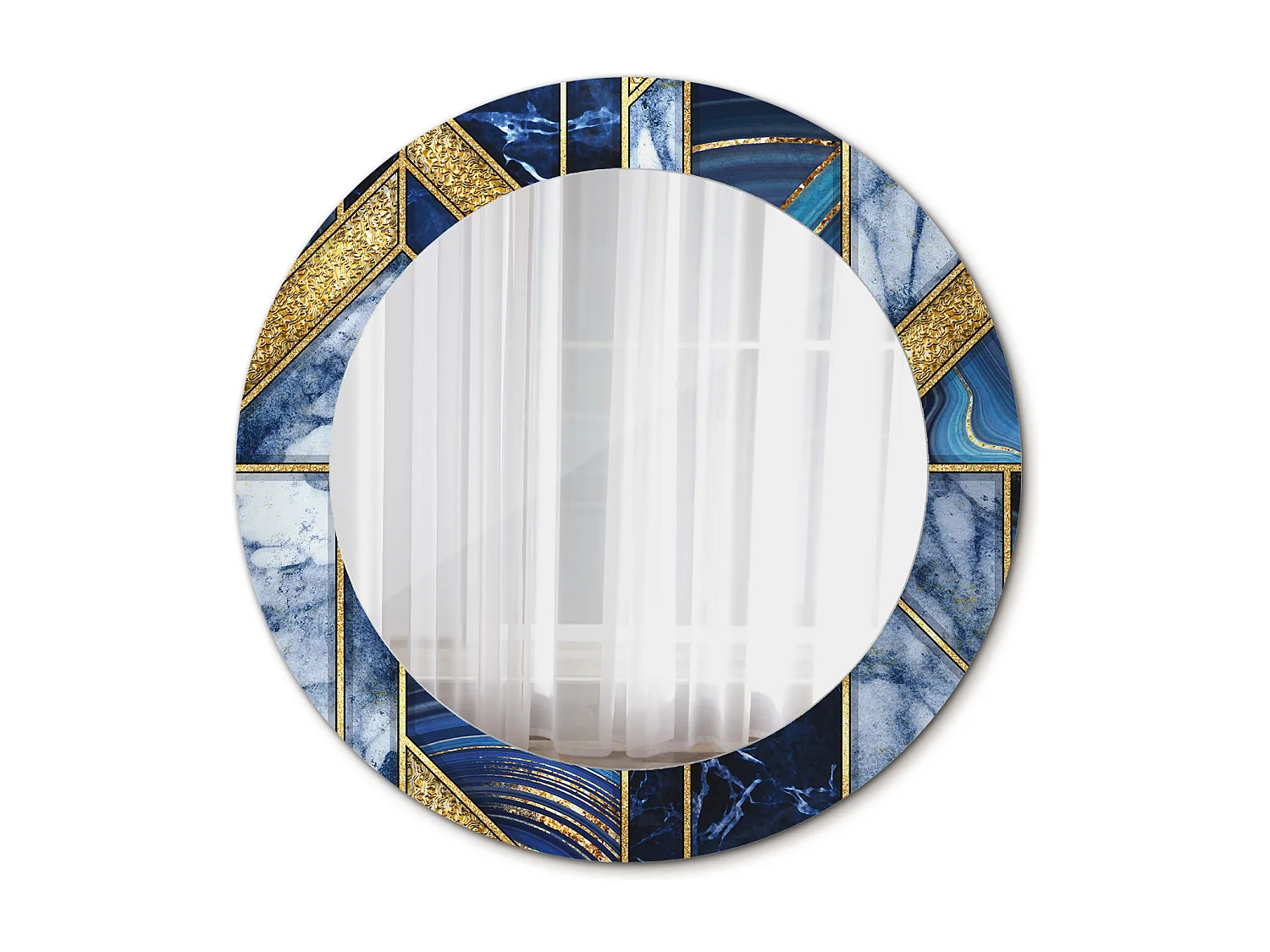 Ronde Decoratieve Spiegel – Modern Marmer – 60 cm