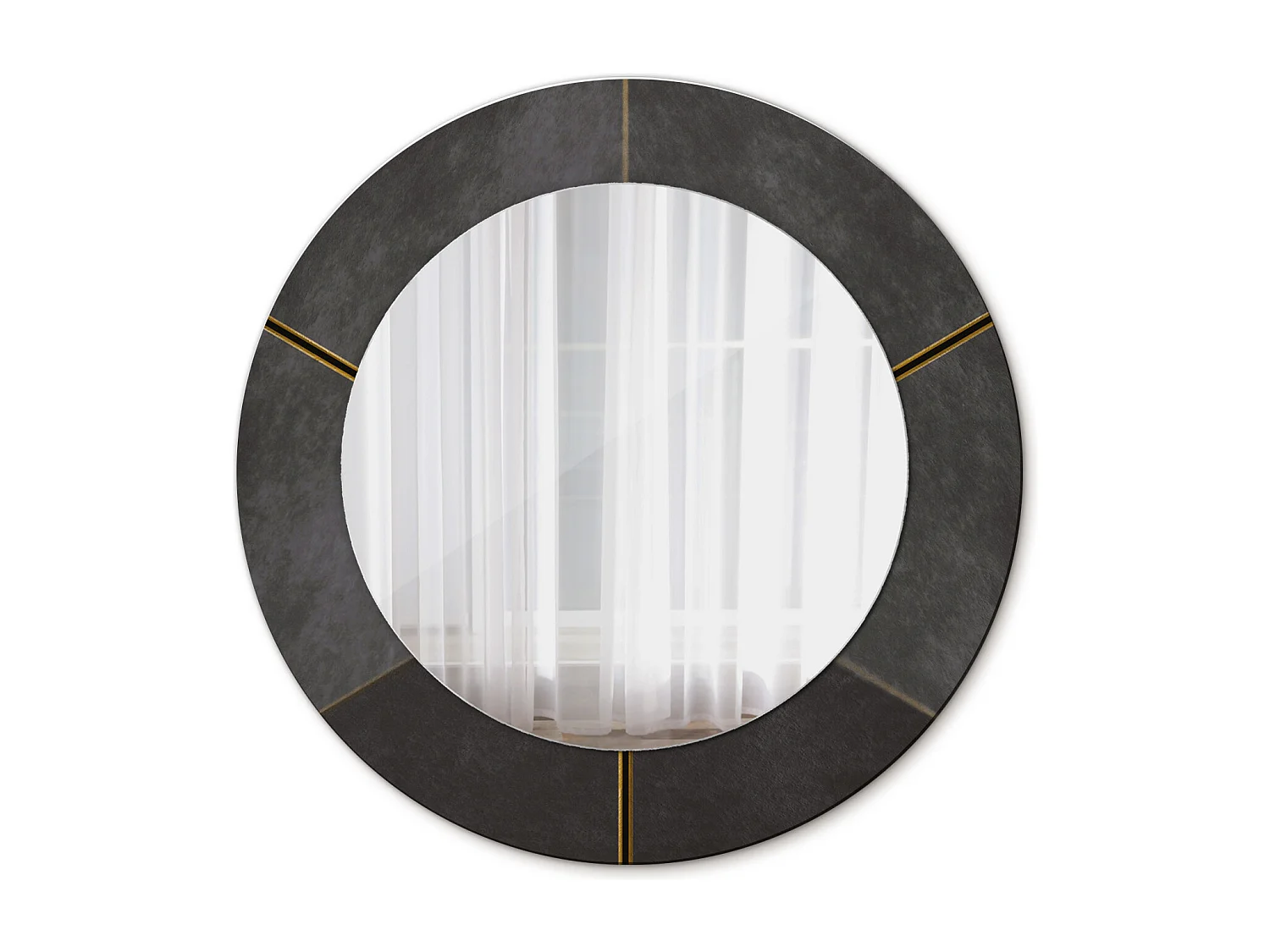Dekorativer runder Spiegel - Graue Dreiecke - 50 cm