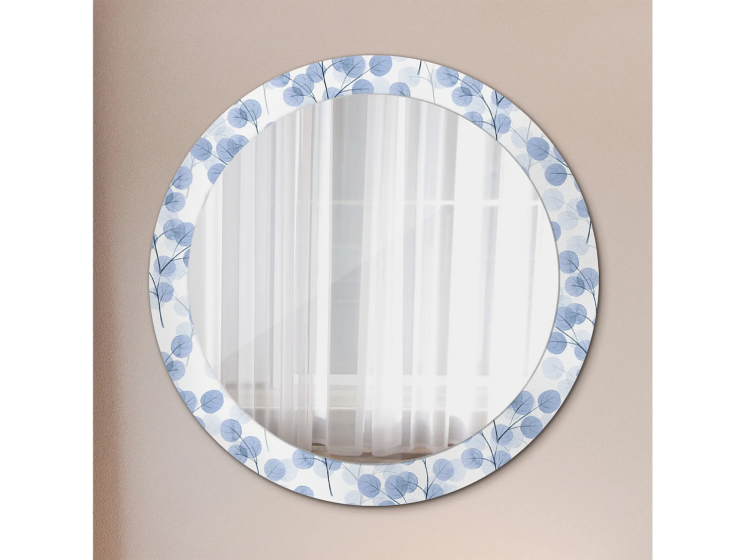 Dekorativer runder Spiegel – Astblätter – 80 cm