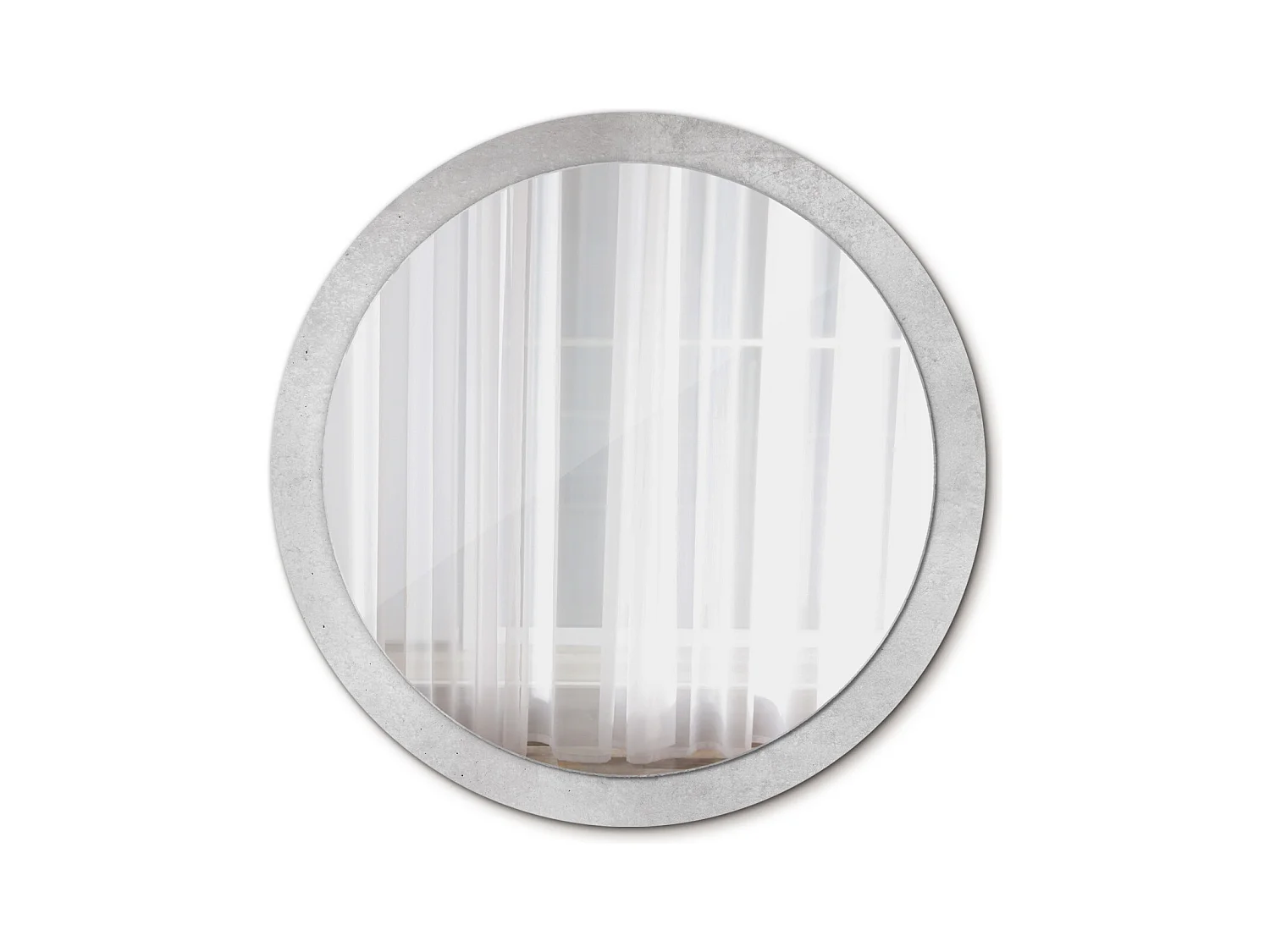 Miroir rond décoratif - Texture béton - 100 cm