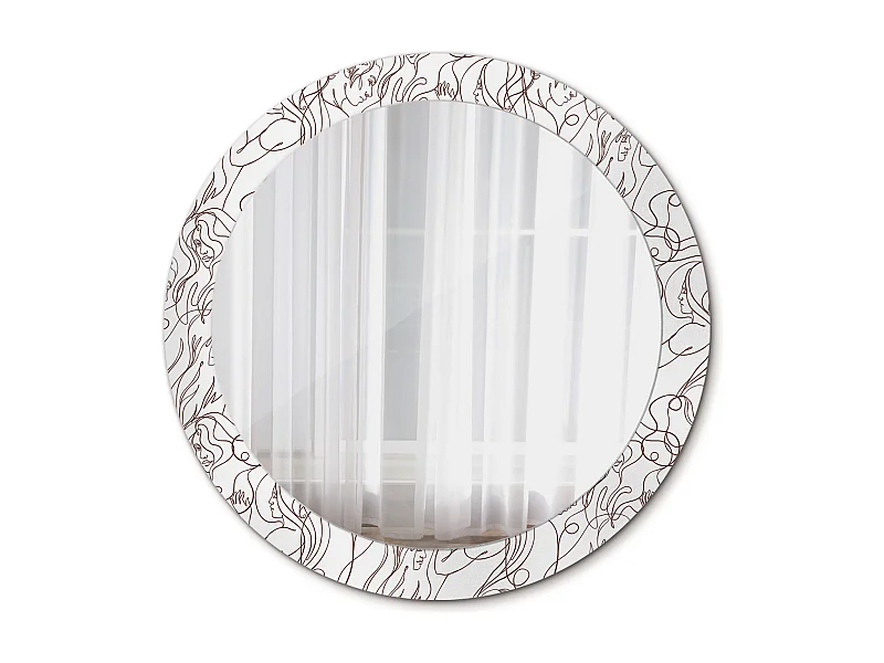 Ronde decoratieve spiegel - lineaire oppervlakken - 80 cm