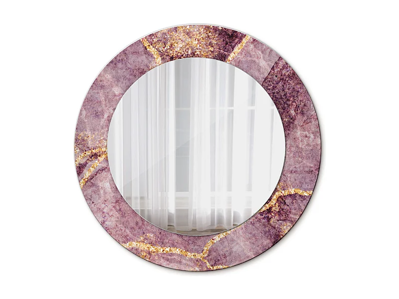 Runder dekorativer Spiegel - Marmoroptik - 50 cm