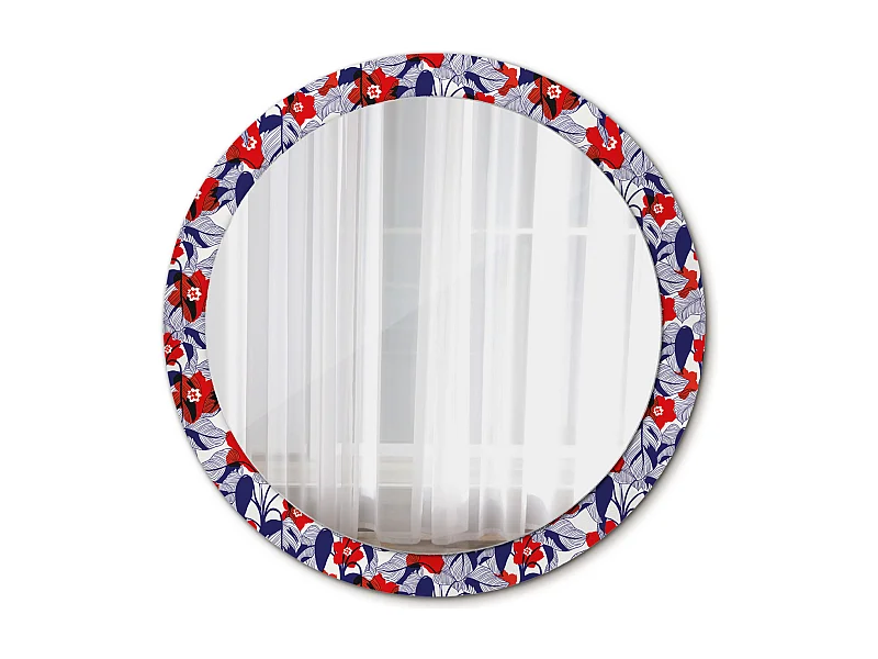 Runder dekorativer Spiegel - Philodendren - 90 cm