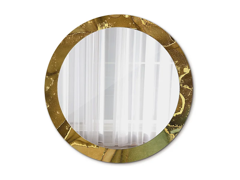 Dekorativer runder Spiegel – Metallische Wirbel – 80 cm