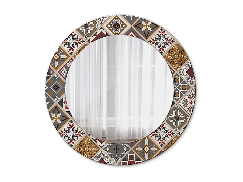 Miroir rond décoratif - Motif turc - 50 cm