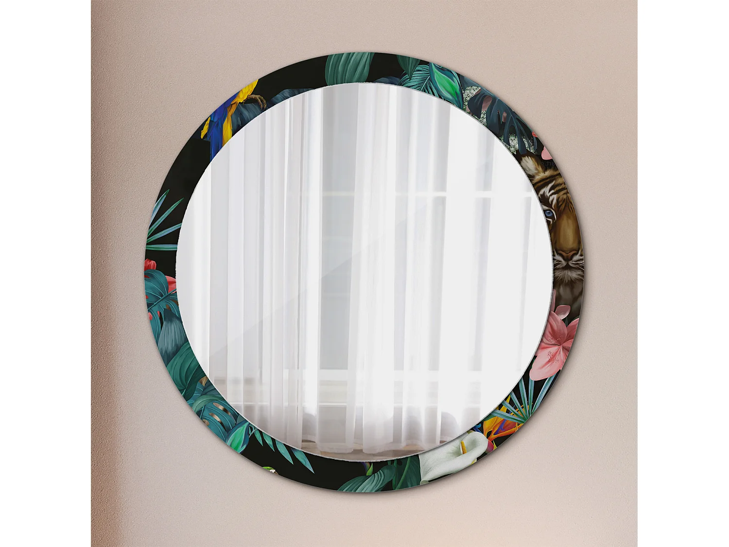 Ronde decoratieve spiegel - Vintage Jungle - 100 cm