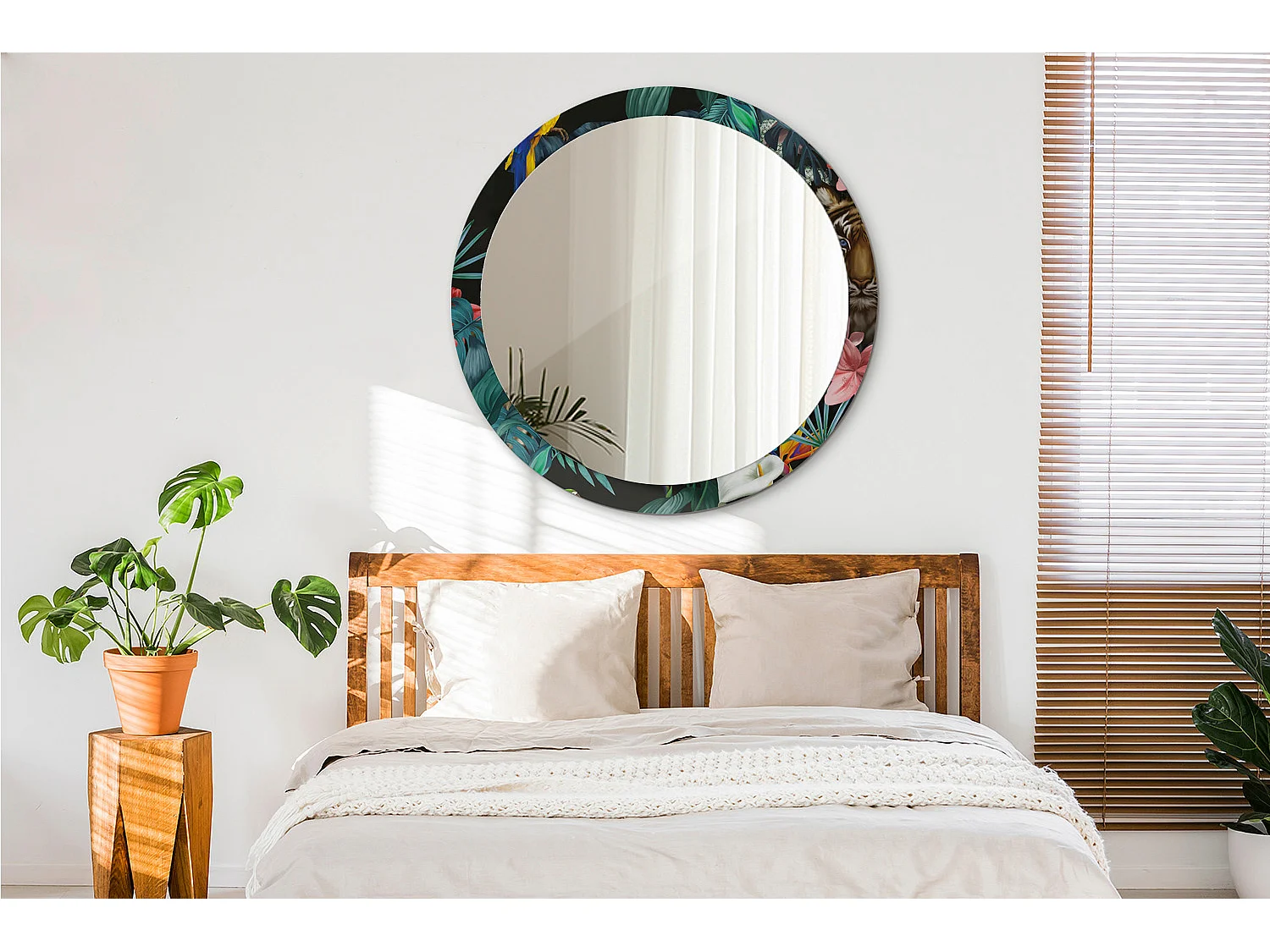 Ronde decoratieve spiegel - Vintage Jungle - 100 cm