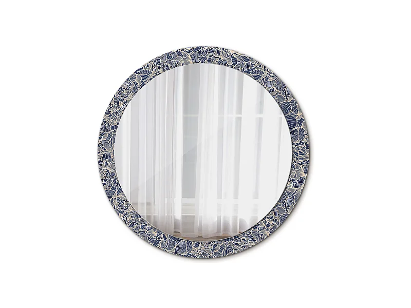 Runder dekorativer Spiegel - Blumen - 90 cm