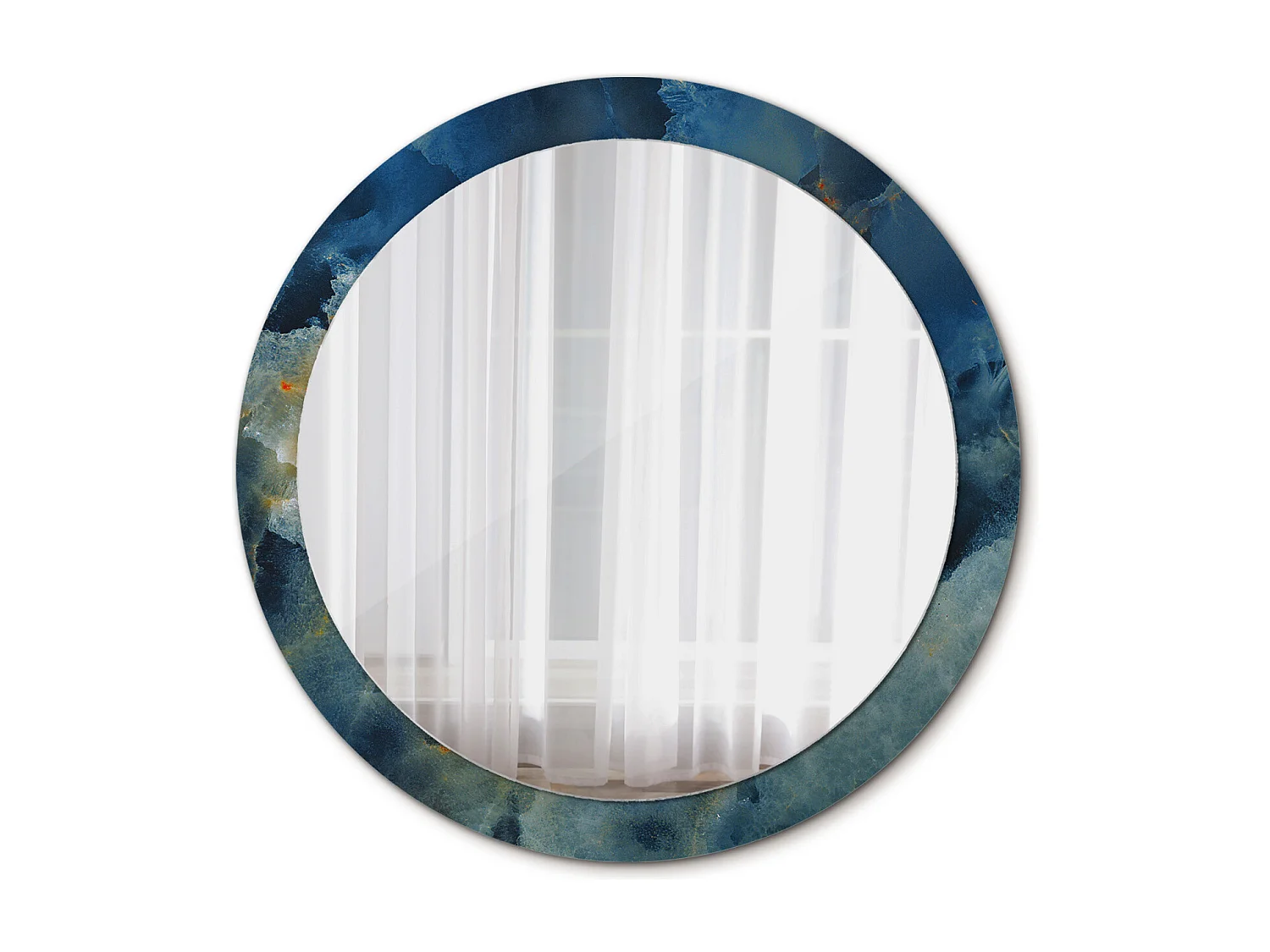 Miroir rond décoratif - Marbre Onyx - 90 cm