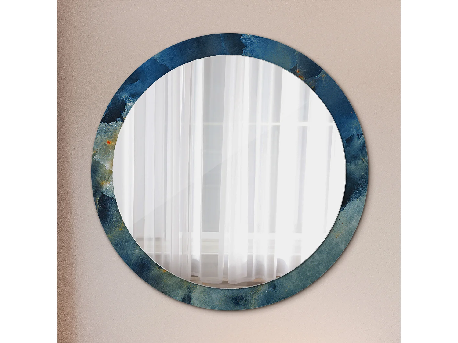 Miroir rond décoratif - Marbre Onyx - 90 cm