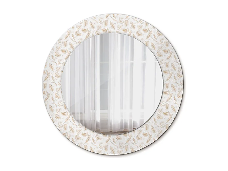 Decoratieve ronde spiegel - vogelveren - 50 cm