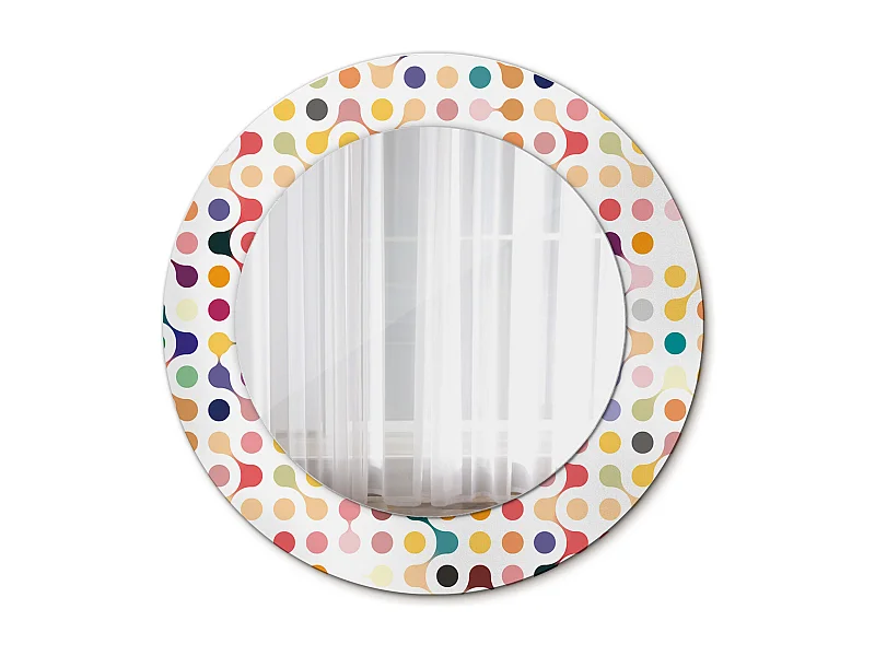 Dekorativer runder Spiegel - Pop-Art-Tupfen - 50 cm