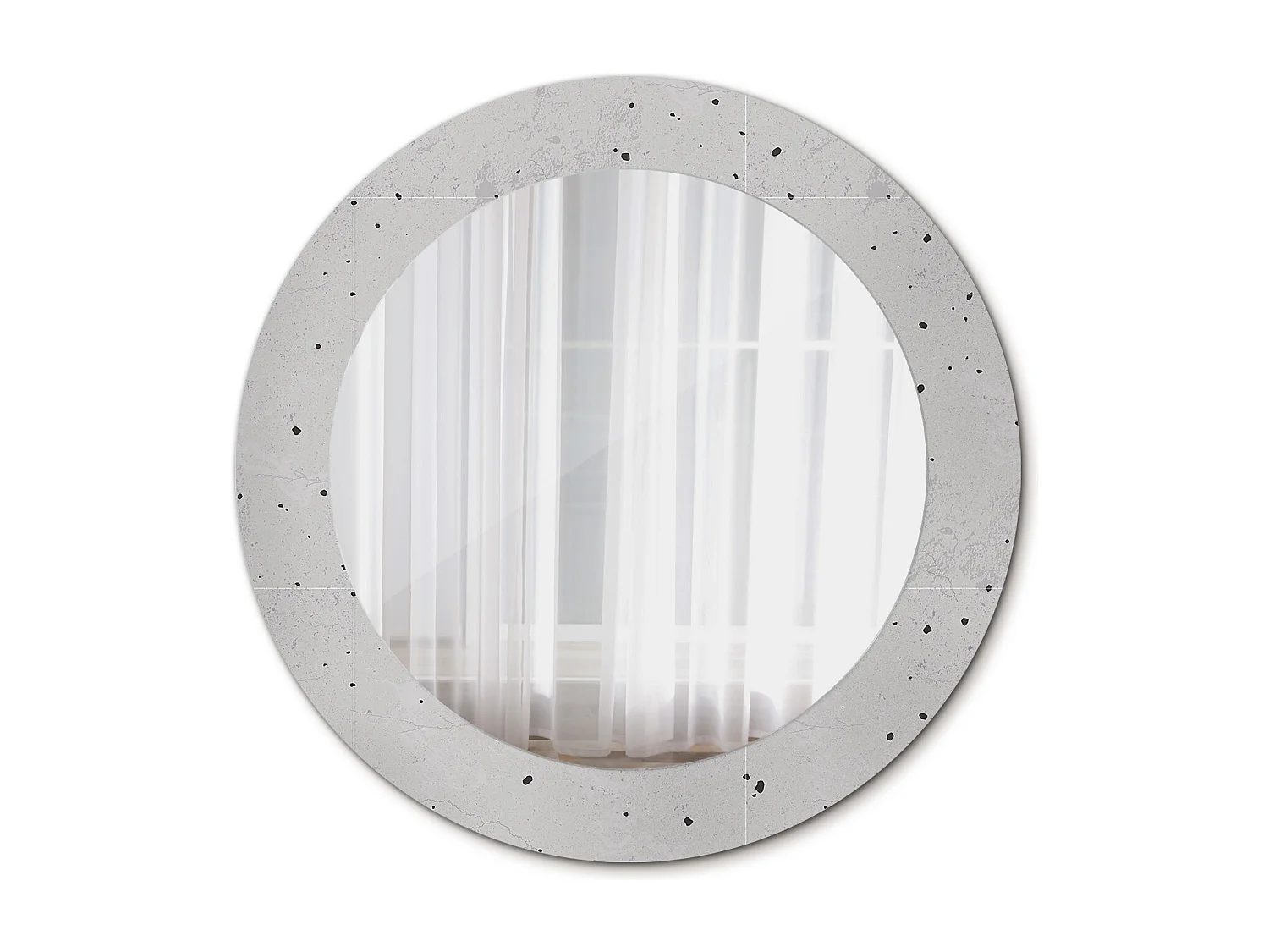 Runder dekorativer Spiegel - Betonstruktur - 60 cm