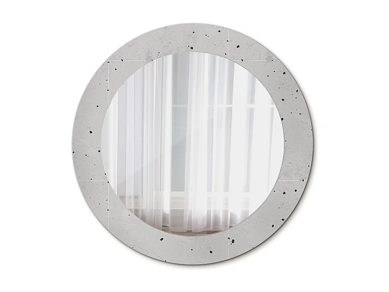 Runder dekorativer Spiegel - Betonstruktur - 60 cm