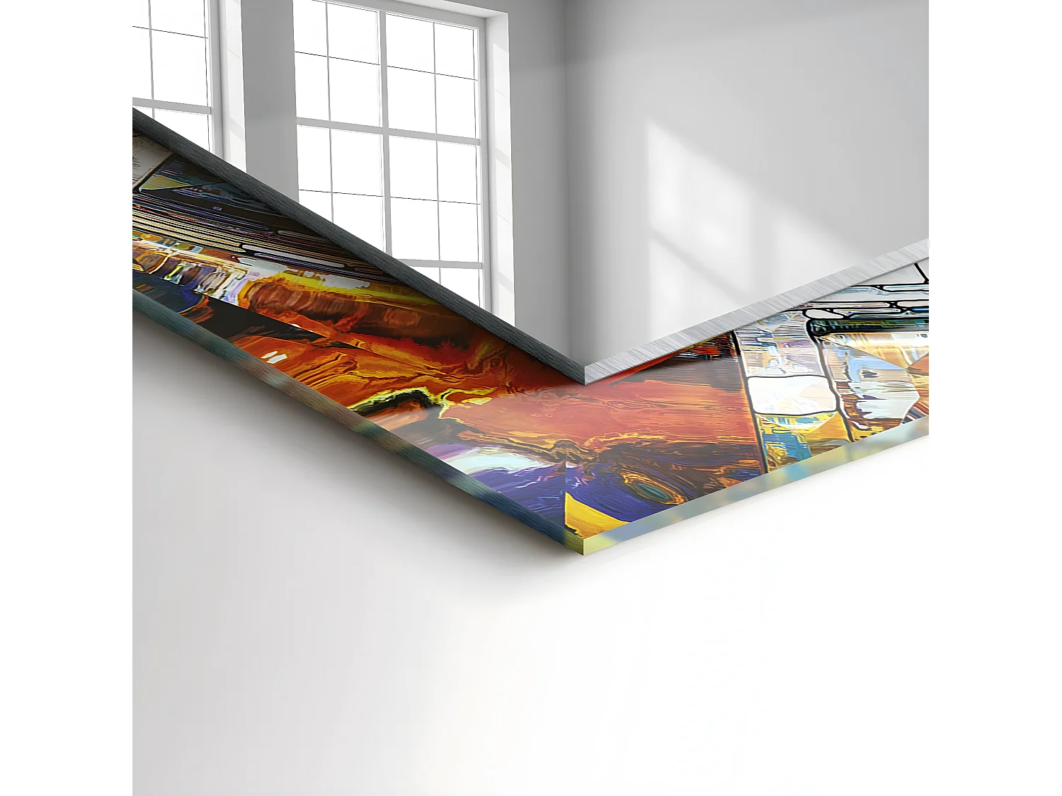 Dekorativer Spiegel mit Rahmen Abstraktes Mosaik 60 x 60 cm