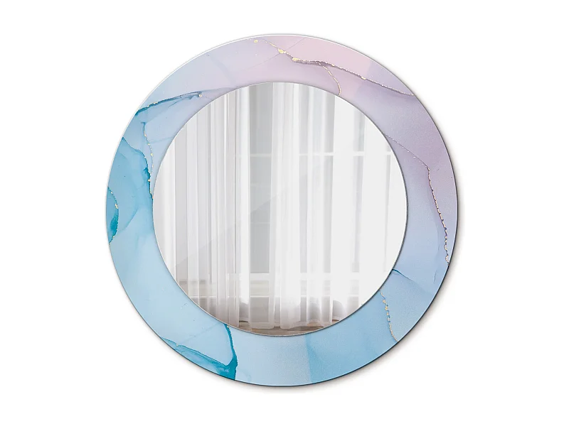 Miroir rond décoratif - Style marbre - 50 cm