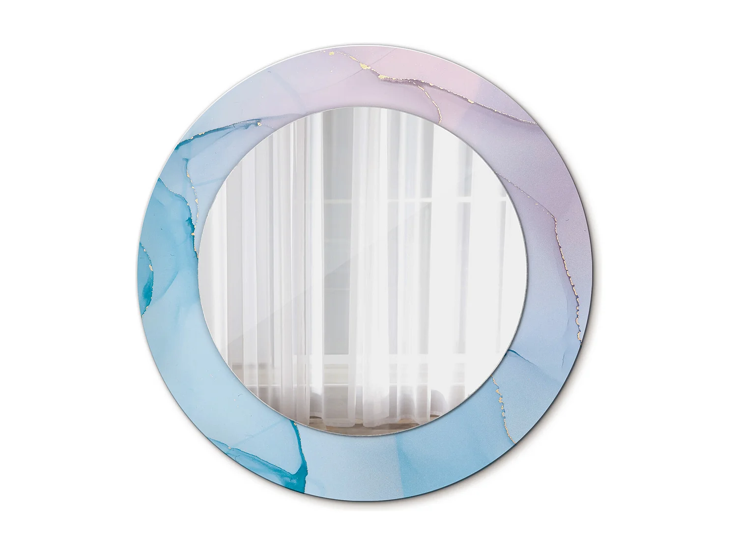 Miroir rond décoratif - Style marbre - 50 cm