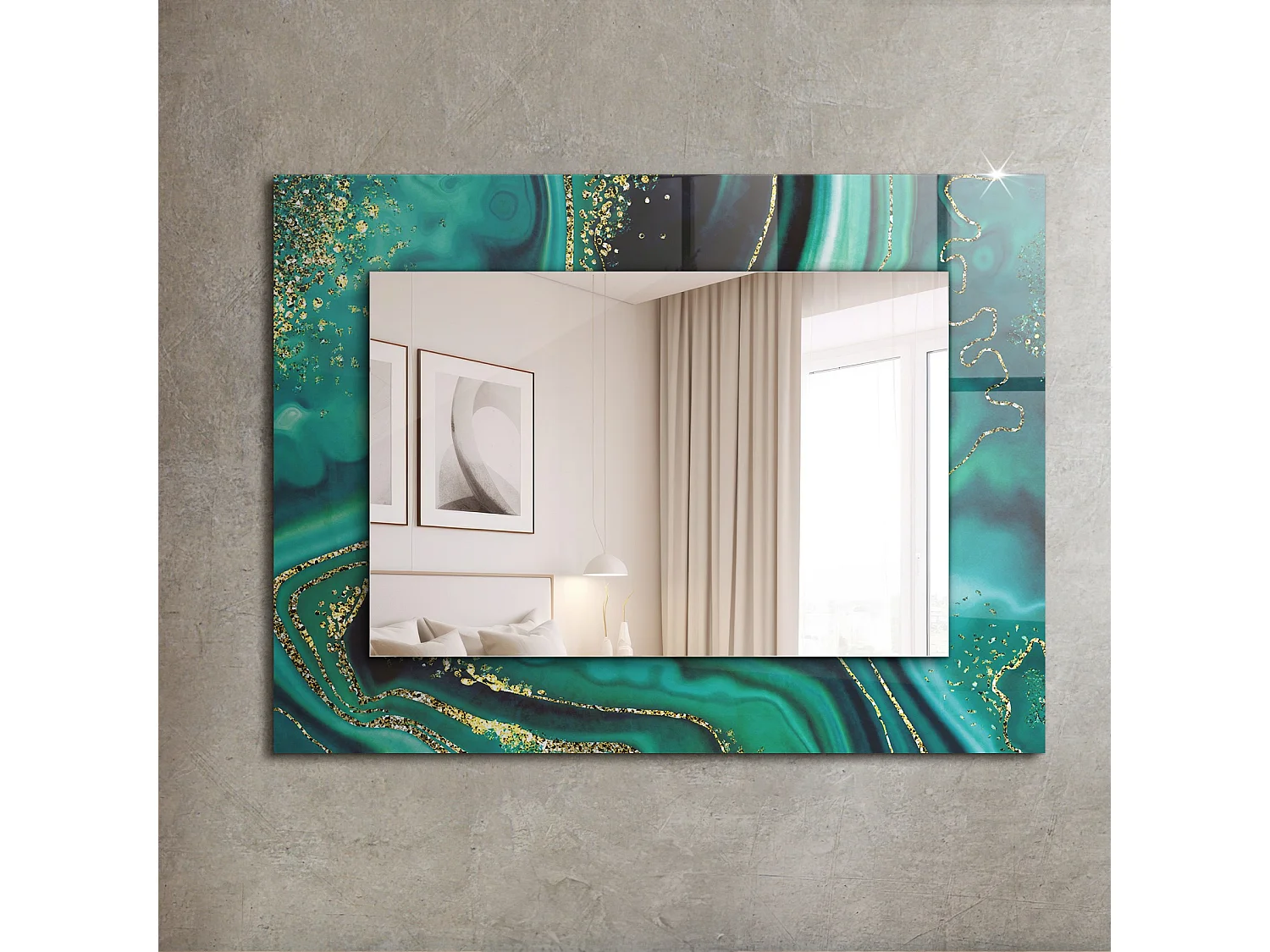 Dekorativer Spiegel mit Rahmen Abstrakte Textur 80 x 60 cm