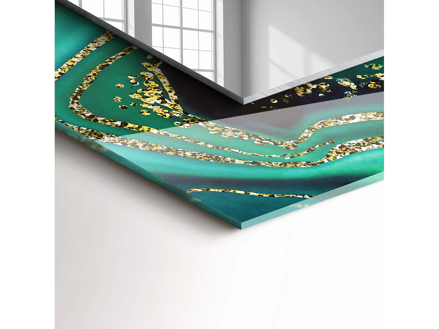 Dekorativer Spiegel mit Rahmen Abstrakte Textur 80 x 60 cm