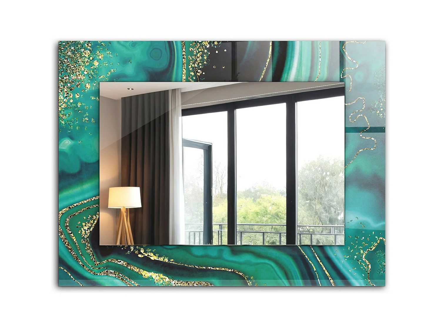 Miroir décoratif avec cadre Texture abstraite 80 x 60 cm