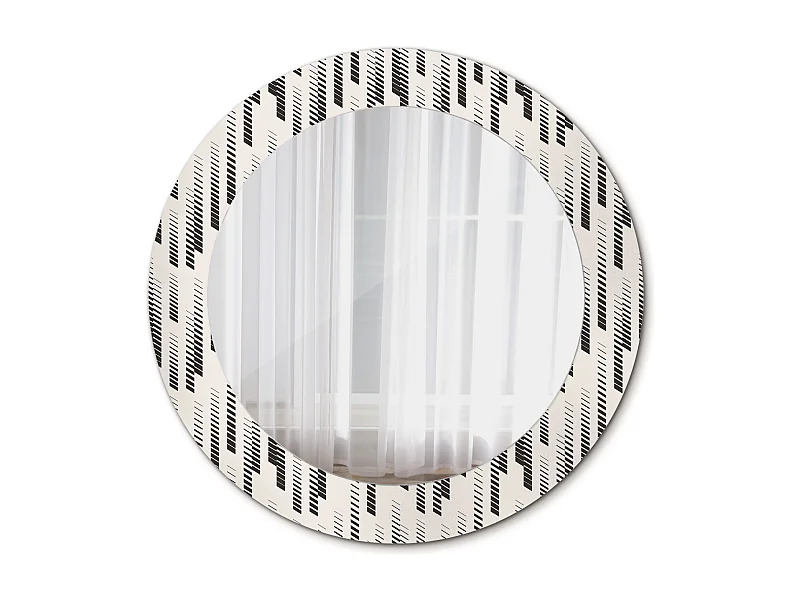 Miroir rond décoratif - Motif rayé - 70 cm