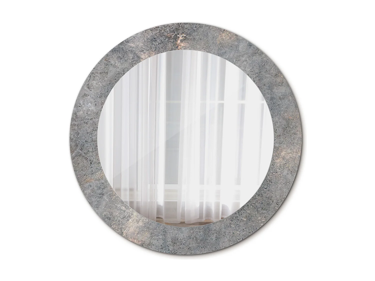 Miroir rond décoratif - Béton vintage - 60 cm