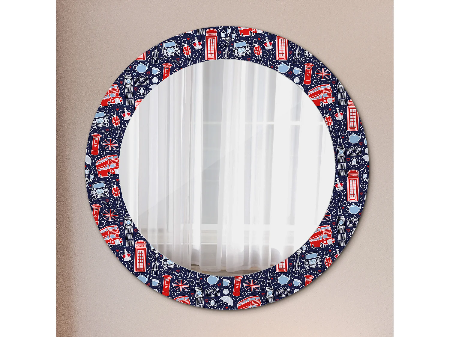 Miroir rond décoratif - Londres - 60 cm