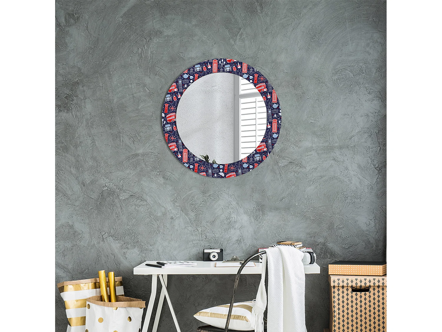 Miroir rond décoratif - Londres - 60 cm