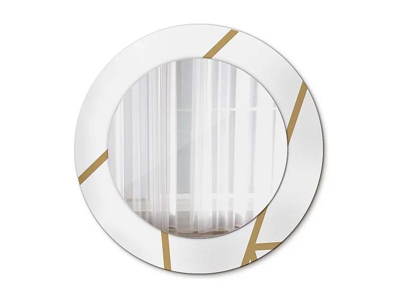 Runder dekorativer Spiegel - Lineare Komposition - 50 cm