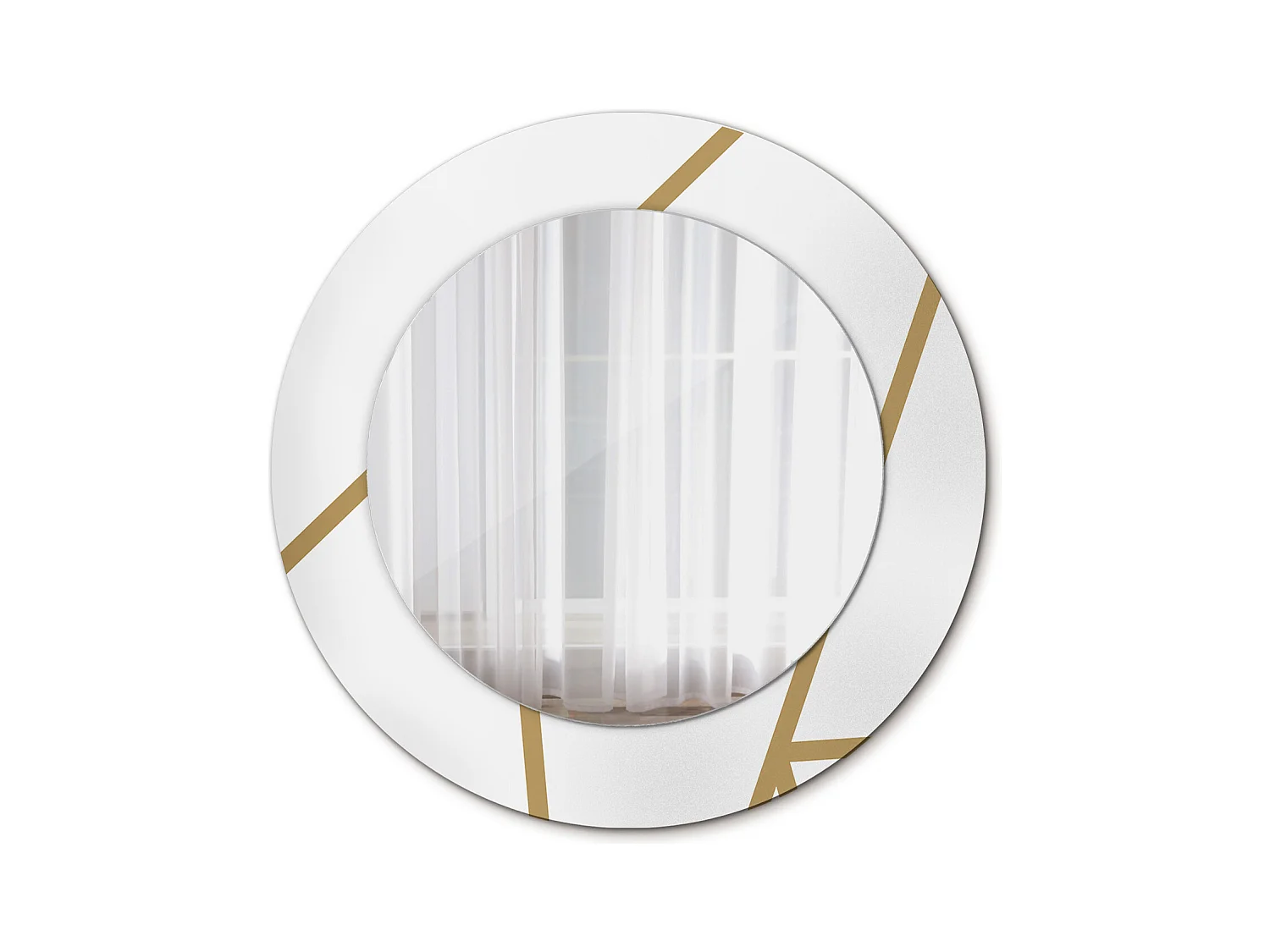 Specchio decorativo rotondo - Composizione lineare - 50 cm