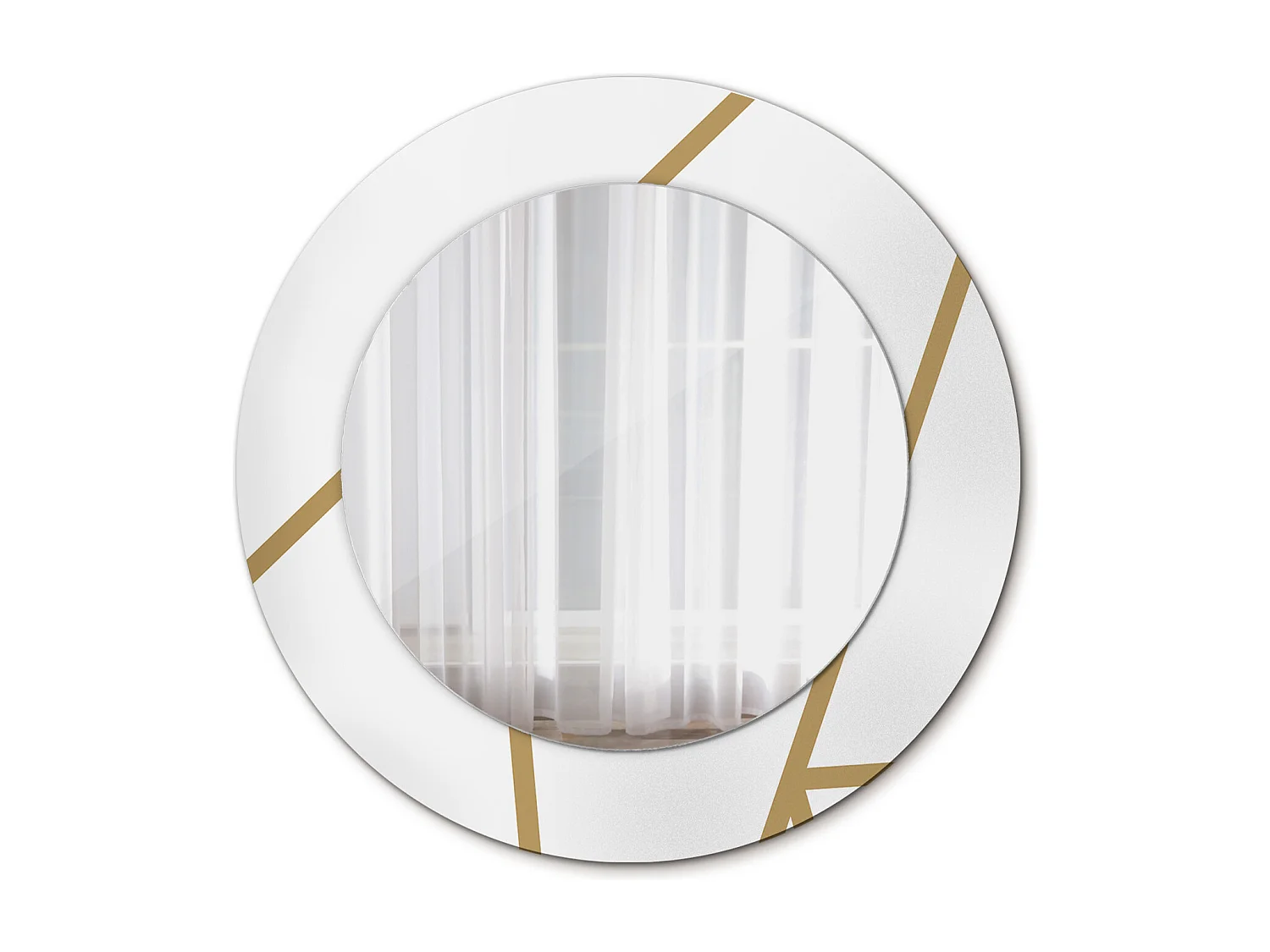 Miroir rond décoratif - Composition linéaire - 50 cm