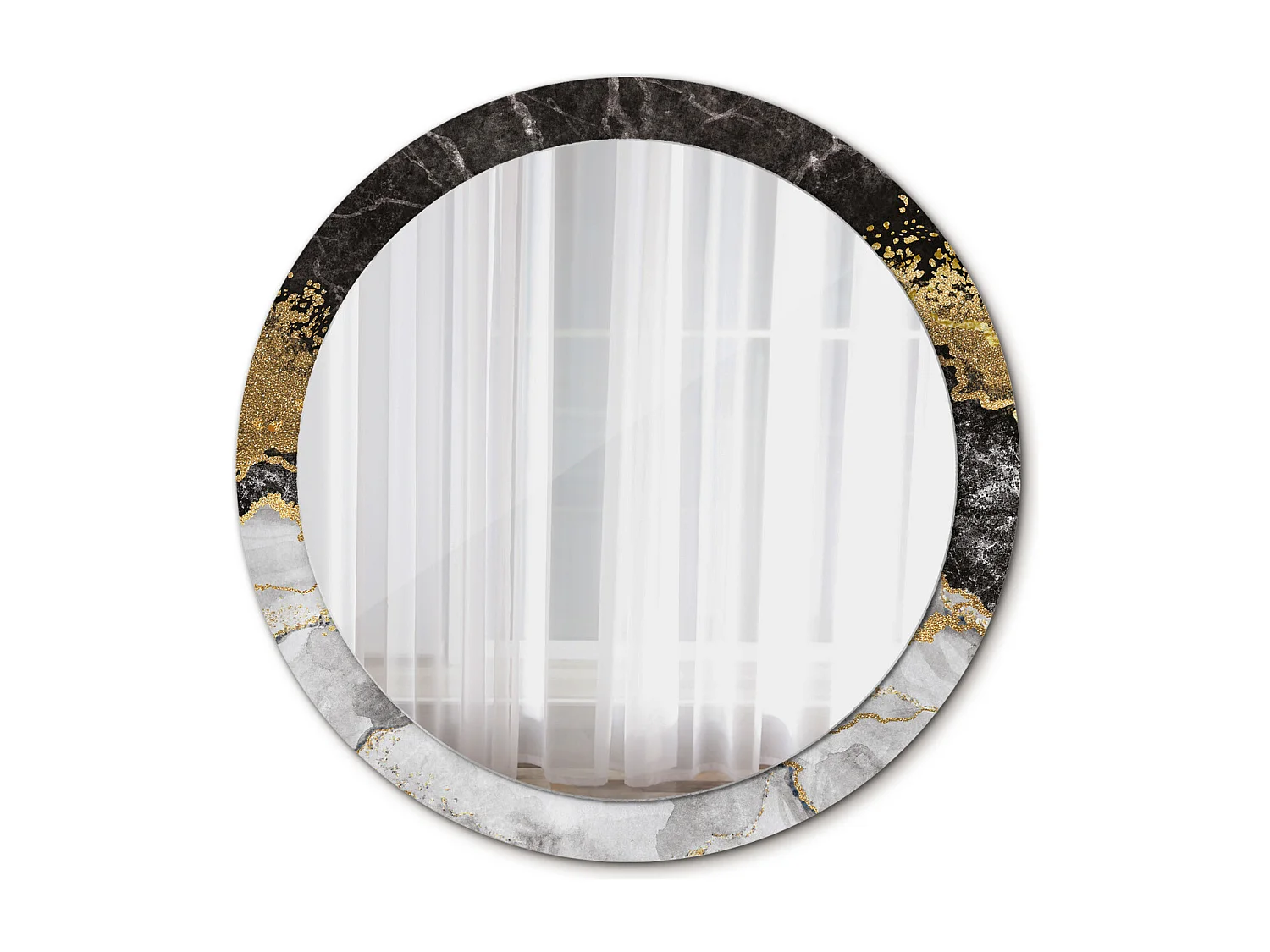 Miroir rond décoratif - Loft en marbre - 90 cm
