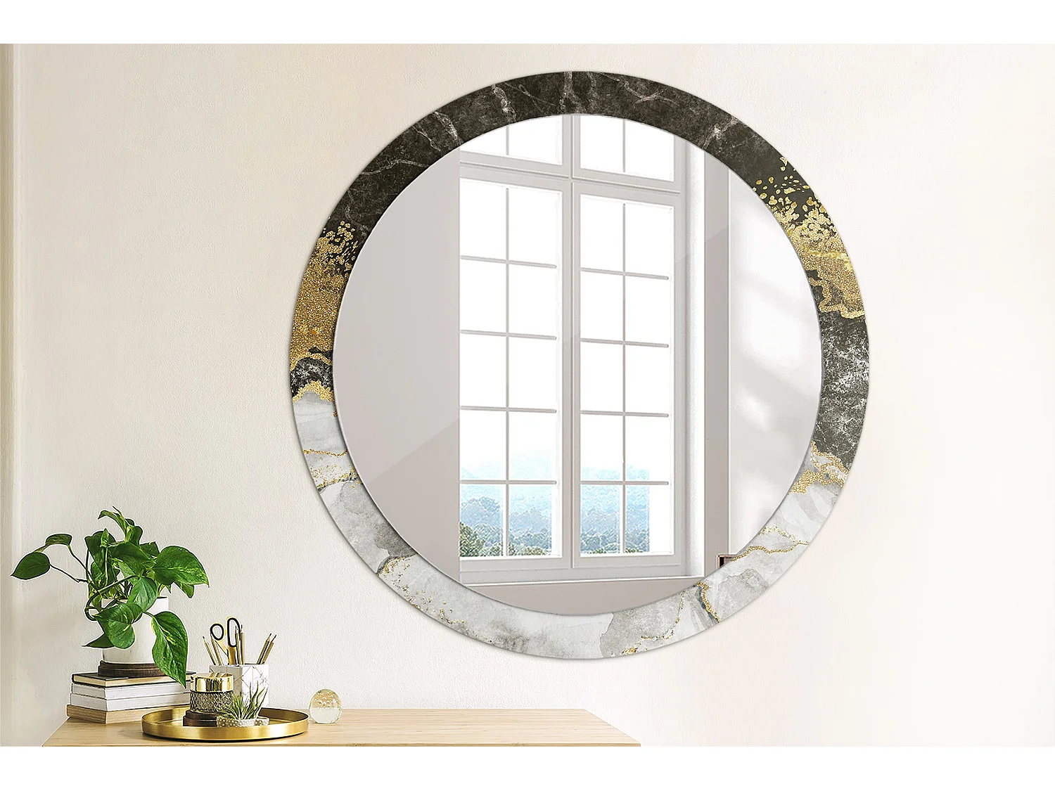Specchio rotondo decorativo - Marble Loft - 90 cm