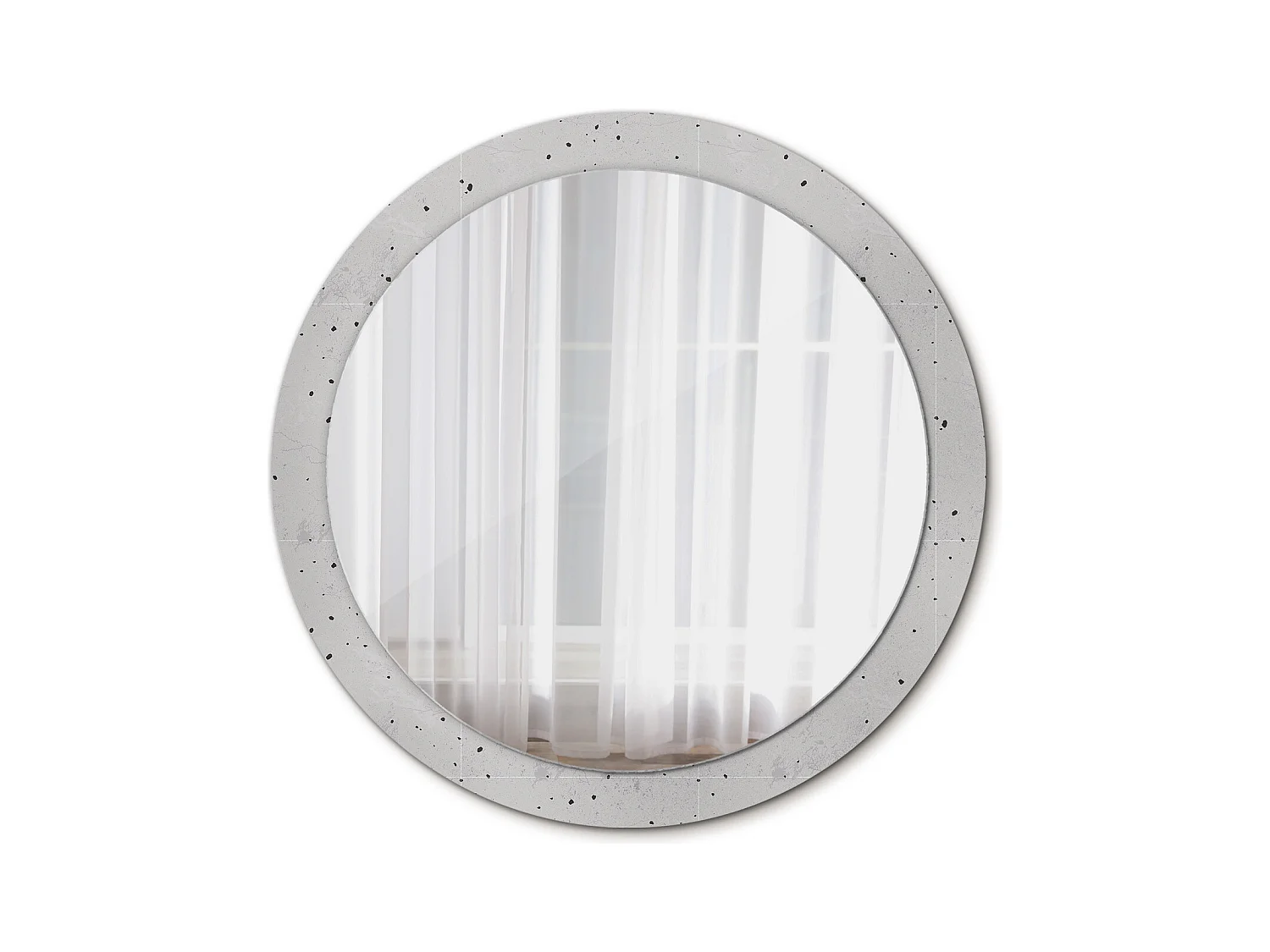 Ronde decoratieve spiegel - betonstructuur - 90 cm