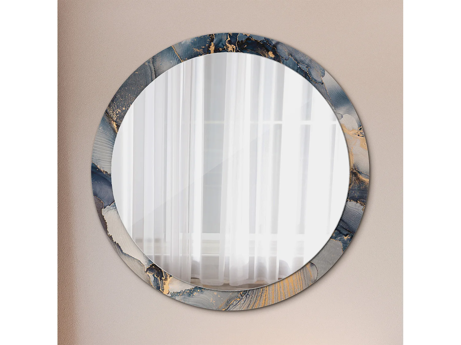 Decoratieve ronde spiegel - Abstracte schilderijen - 100 cm