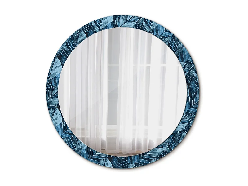 Dekorativer runder Spiegel – Dschungelblätter – 90 cm