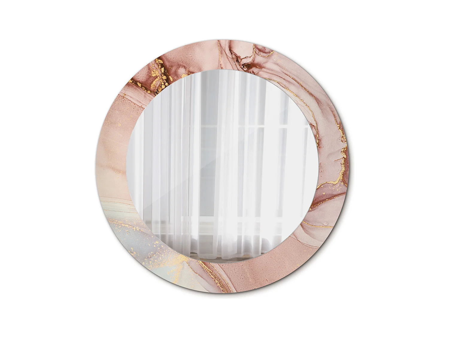 Miroir rond décoratif - Liquide abstrait - 70 cm