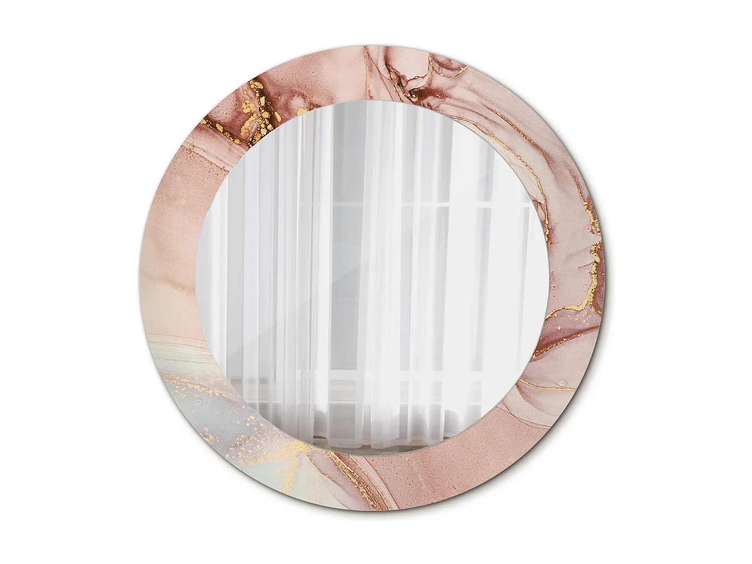 Miroir rond décoratif - Liquide abstrait - 70 cm