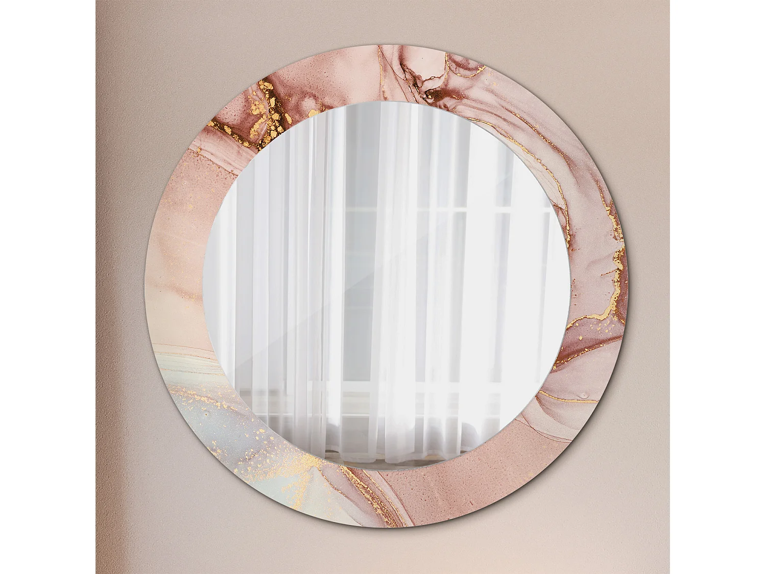 Miroir rond décoratif - Liquide abstrait - 70 cm