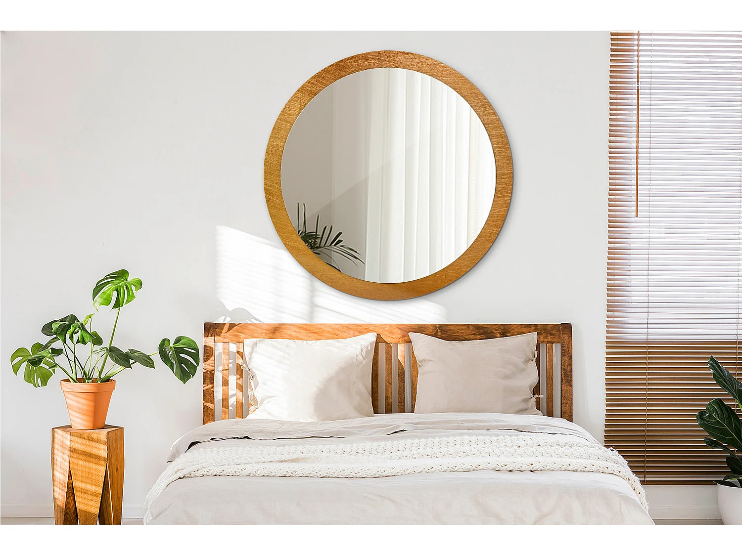 Runder dekorativer Spiegel - Vintage-Loft-Stil - 100 cm