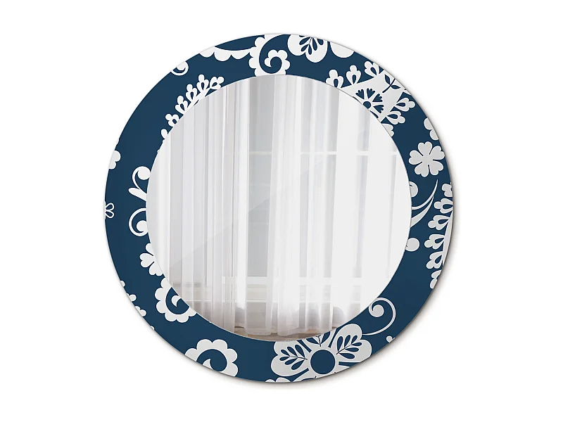 Miroir rond décoratif - Composition Paisley - 70 cm