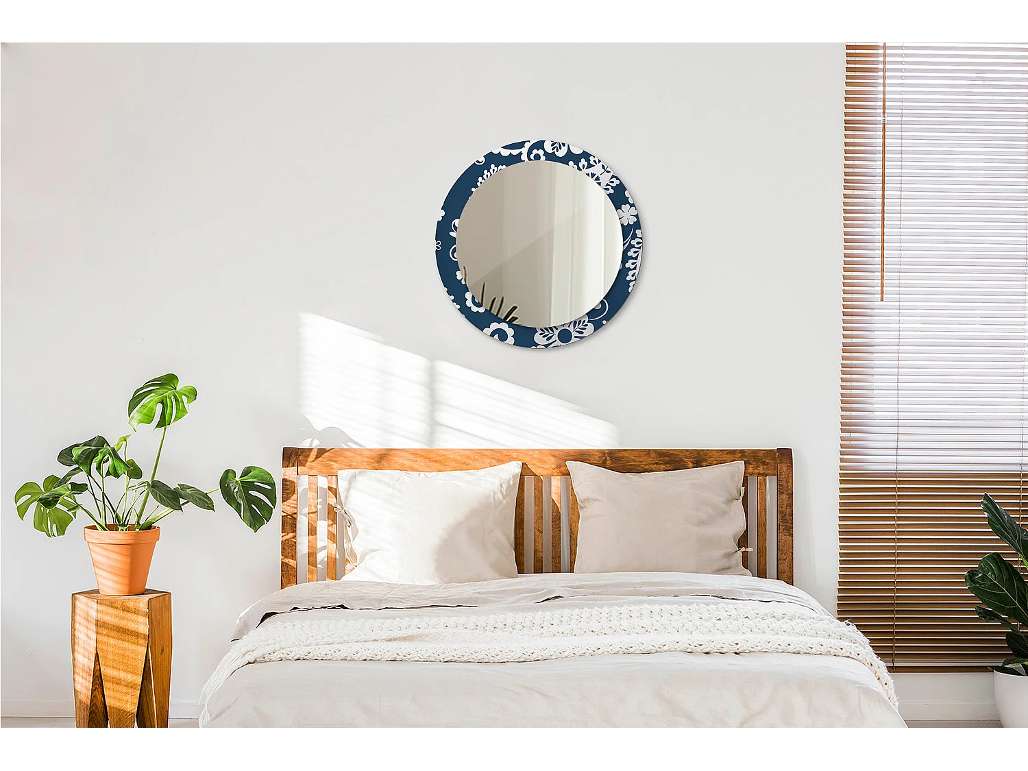 Dekorativer runder Spiegel - Paisley-Komposition - 60 cm